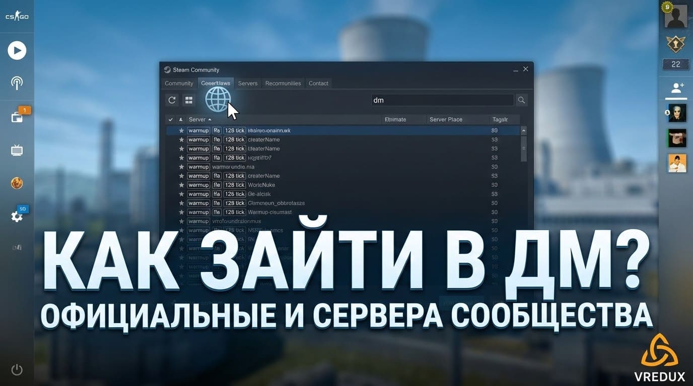 как зайти в дм кс 2